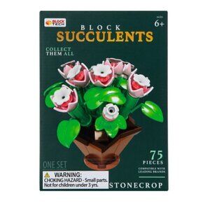 Block Tech Succulents Block Set Stonecrop NWT Building Activity Faux Plant Decor